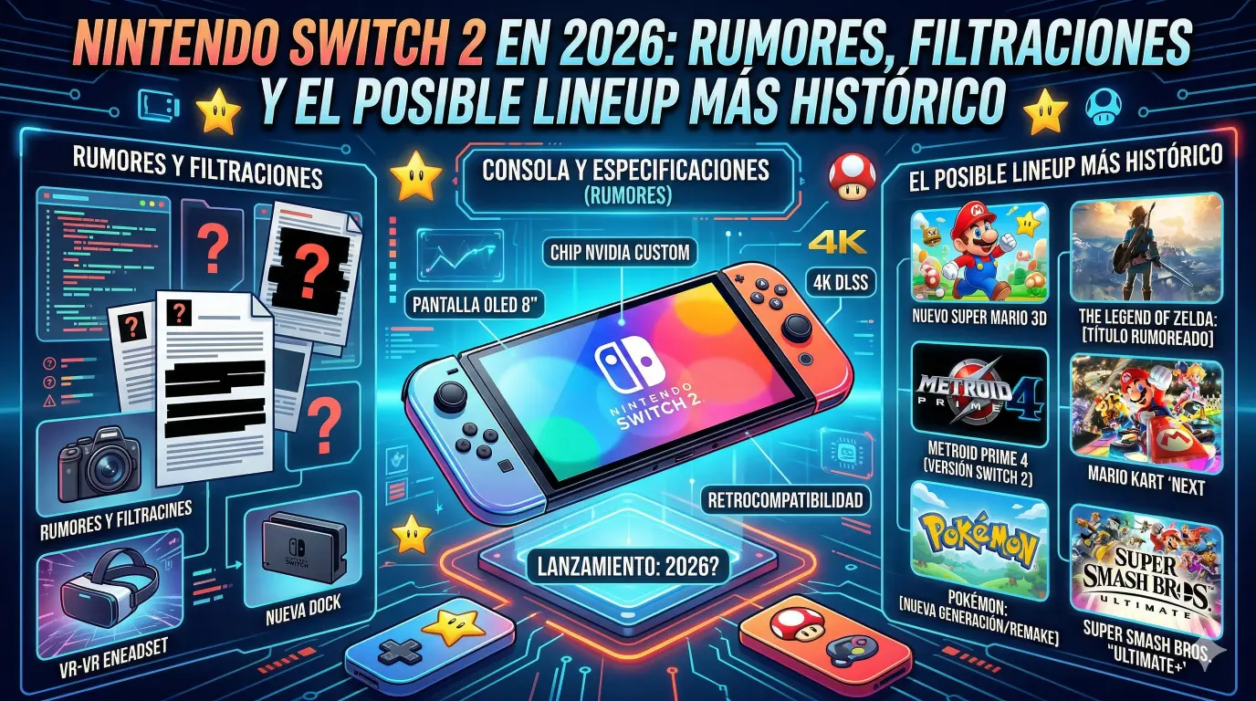 Nintendo Switch 2 en 2026: Rumores, Filtraciones y el Posible Lineup Más Histórico de Nintendo