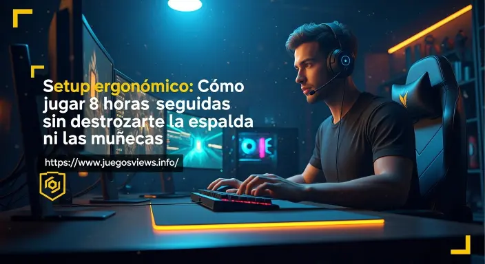Setup ergonómico: Cómo jugar 8 horas seguidas sin destrozarte la espalda ni las muñecas.